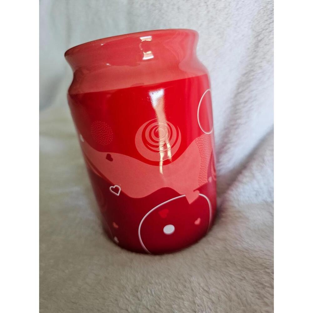 2022 Edible Valentine's Day Ceramic Coffee Mug Large Red & Pink Hearts 5.5" 28oz - Picture 4 of 7